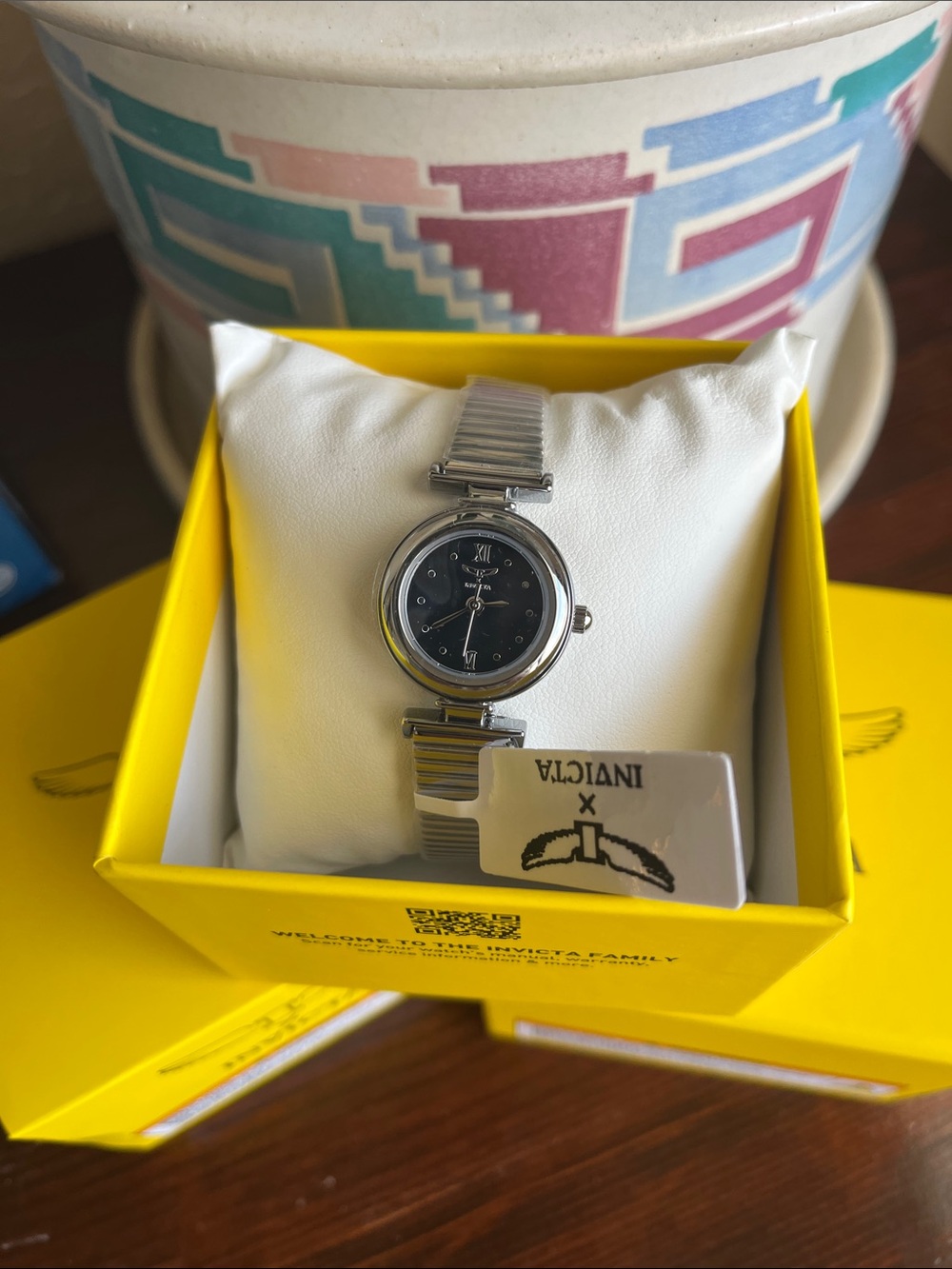 Invicta Women's Silver Bracelet Watch with Black Dial